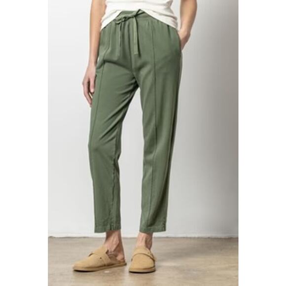 Lilla P Front Seam Sweat Pant PA2636 in Elm Green Large L NEW NWT - Picture 1 of 4